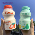 Japanese Style Cue Fruit Printed Plastic Cup Drink Water Bottle Fashion Gallon Water Bottle Milk Carton Water Bottle CUP1461