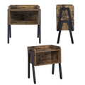 Wholesale Modern 2 Layers Assemble Wooden Side Table Metal Storage Bedside Tables Bedroom Furniture Nightstands