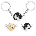 Cute Cat Romantic Lovers Zinc Alloy Carabiner Keychain Fashion Lightweight Key Ring MegaBDM