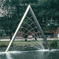 Huge Triangle New Design Metal Corten Steel Woman Water Fountain Sculpture Statue