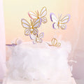 3 Pcs/Pack Pearl Butterfly Paper Cake Topper Cupcake Decoration Set for Wedding Birthday Party Cake Toppers