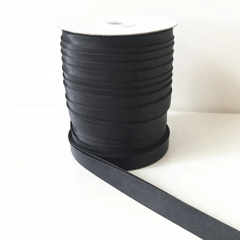 Wholesale Eco-Friendly 15mm Satin Four Fold Binding Webbing Tape 100% Polyester for Clothes Various Colors