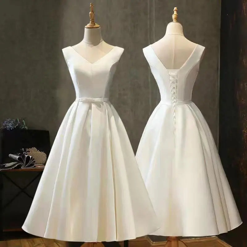 2023 New Simple Satin Strap Evening Dresses for Women