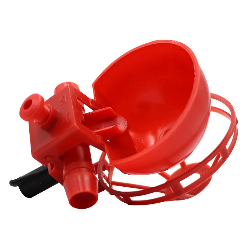 New Design Chicken Drinker Bowl Red Plastic Poultry Water Drinking Cup for Livestock