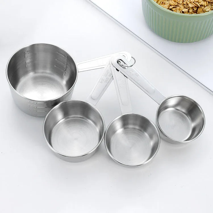 Hot Selling Products 2021 Measuring Cups 235ml/120ml/80ml/60ml Stainless Steel Measuring Set 4 Sizes Cup Measure