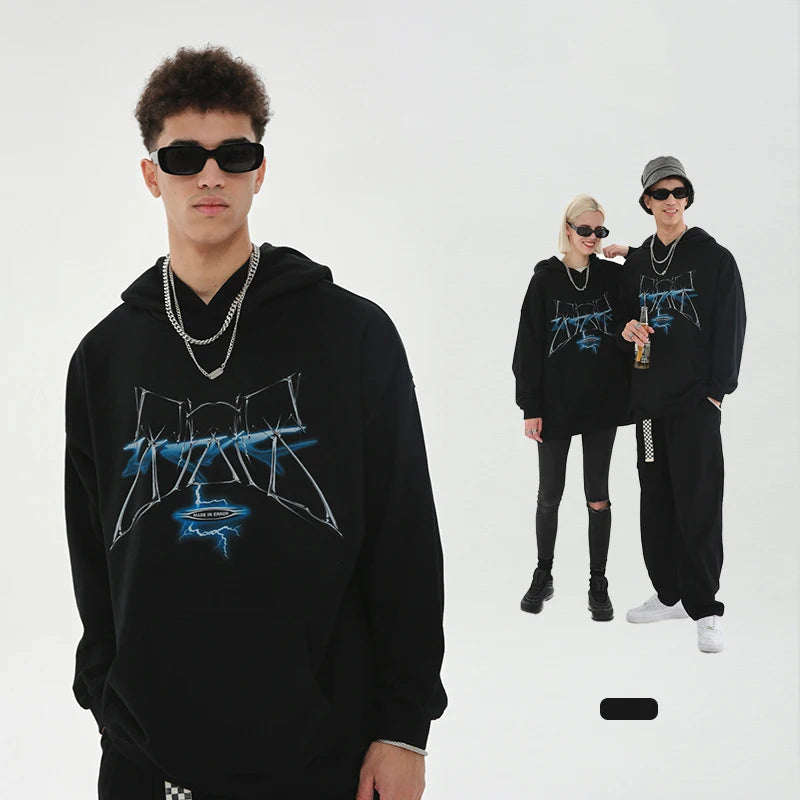 Hot Sale Fashion Men's Streetwear Sweatshirts Hoodies Custom Logo Lined Garment Dyed Waterproof Heavyweight Cotton Oversized