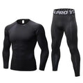 Men's PRO Tight Lightweight Quick-Drying Fitness Sports Training Set Autumn Long Sleeve T-shirt and Leggings Stretch Style