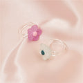 Trendy Flower Resin Rings Vintage Transparent Acrylic White Pink Ring INS Colorful Cute Chunky Fashion Korean Jewelry 2025