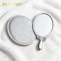 Portable Travel Small Compact Handheld Mirror with Handle Single-sided Zinc Alloy Cosmetic Makeup Mirror for Women Girls