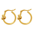 Luxury Fashion Stainless Steel Women's Statement Earrings Designer Inspired Gold Plated Circle Chunky Hoop Trendy Style