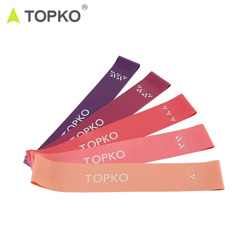 TOPKO High Quality Latex 5-Piece Set of Resistance Bands Gym Use