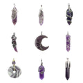 Irregular Natural Gemstone Pendant Amethyst Crystal Pendants Healing Quartz Charms for Necklace Earring Bracelet Jewelry Making