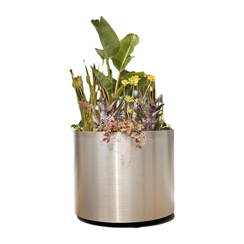 Outdoor Urban Street Furniture Large Round Aluminium Flower Pots Outside Garden Park Metal Plant Box Out Door Planter Pot