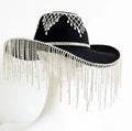 Rhinestone Women Cowgirl Hat Bling Diamond Glitter Fringe Cowboy Hats Bride to Be for Bachelorette Parties Engagement Party