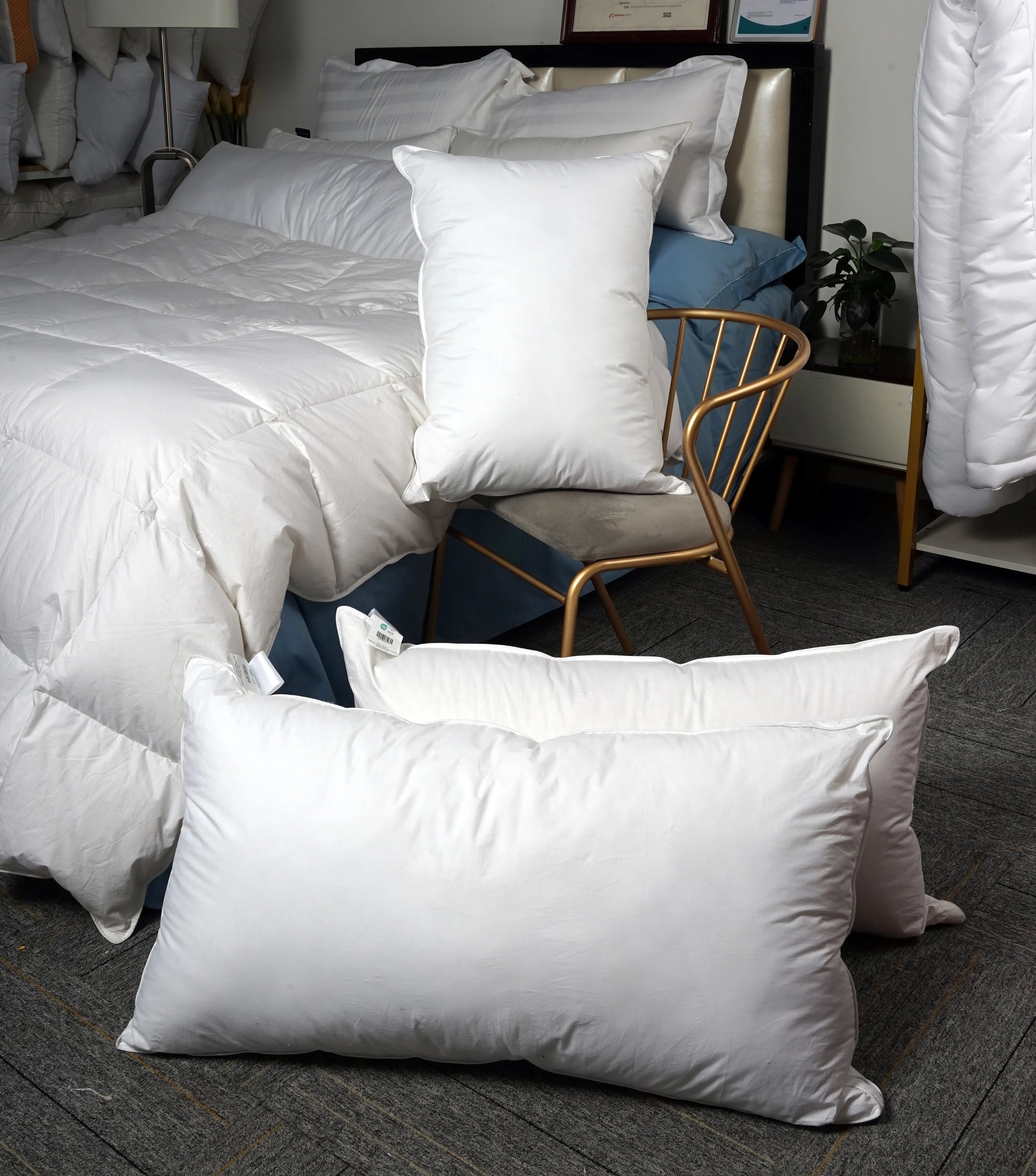 Wholesale Washed White Goose /duck Feather Down Pillow Insert Cushion Inner for Hotel and Home Used Pillow Core