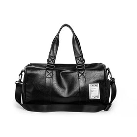 University Fashion Large Fitness Outdoor Sports Gym PU Leather Waterproof Travel Duffel Bag With Shoes Compartment