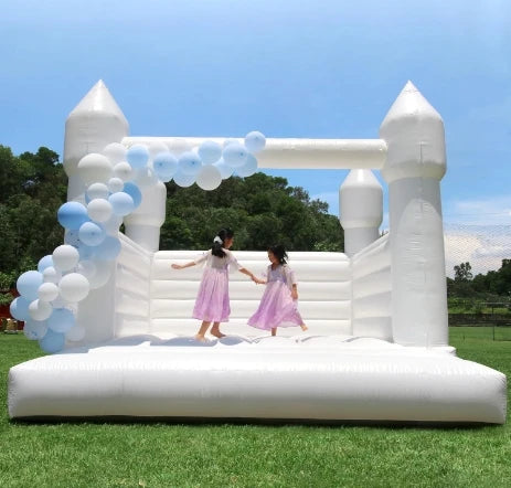 Commercial PVC Bounce House Inflatable Large White Bounce House Castle for Wedding Birthday Party Decorations