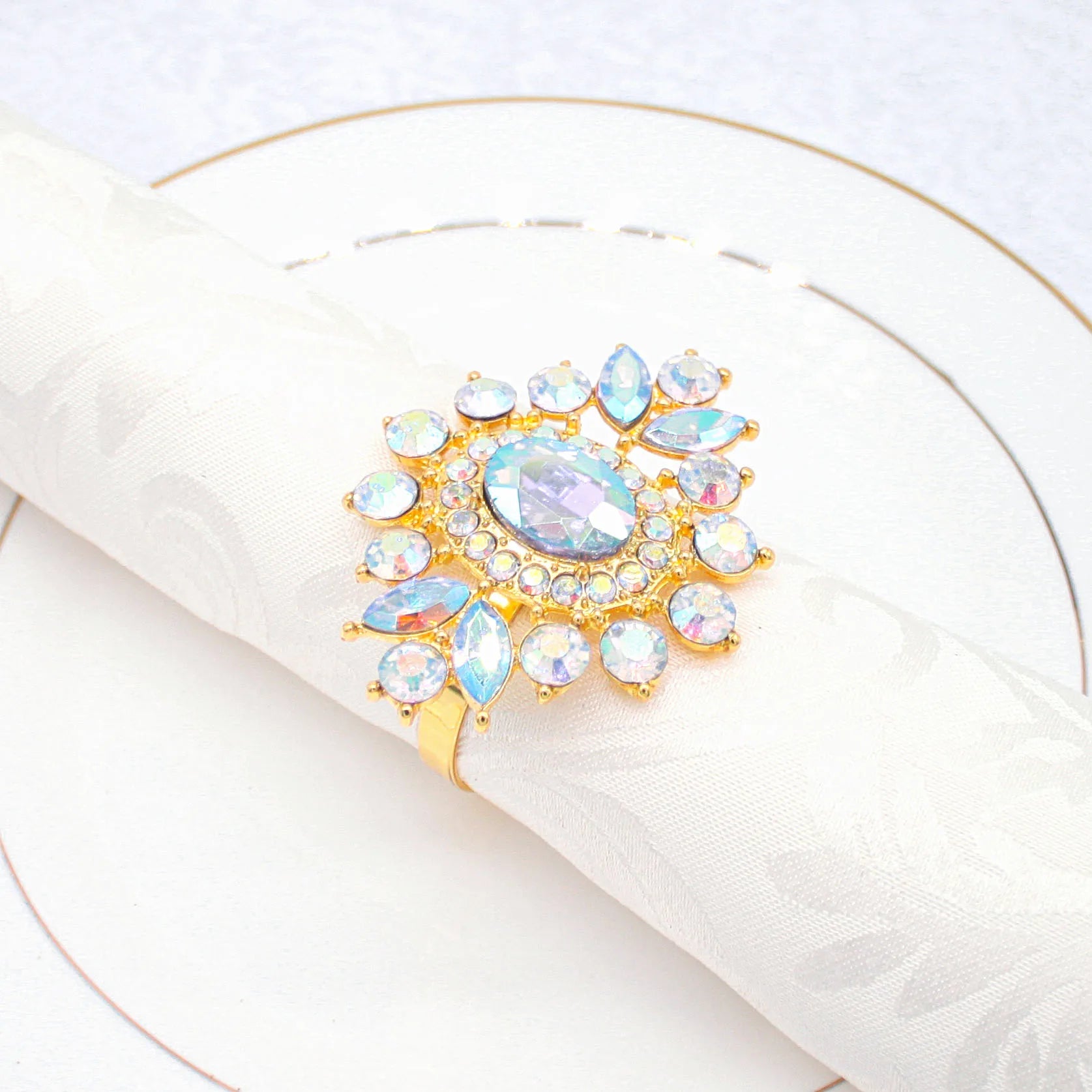 Crystal Rhinestone Napkin Rings for Wedding Table Decorations Elegant Napkin Holder Accessories