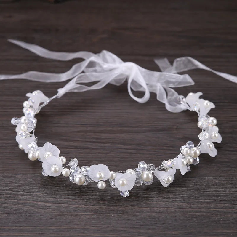 Bridal Handmade Crystal Flower Hairband Wedding Headband Children's Hair Accessories