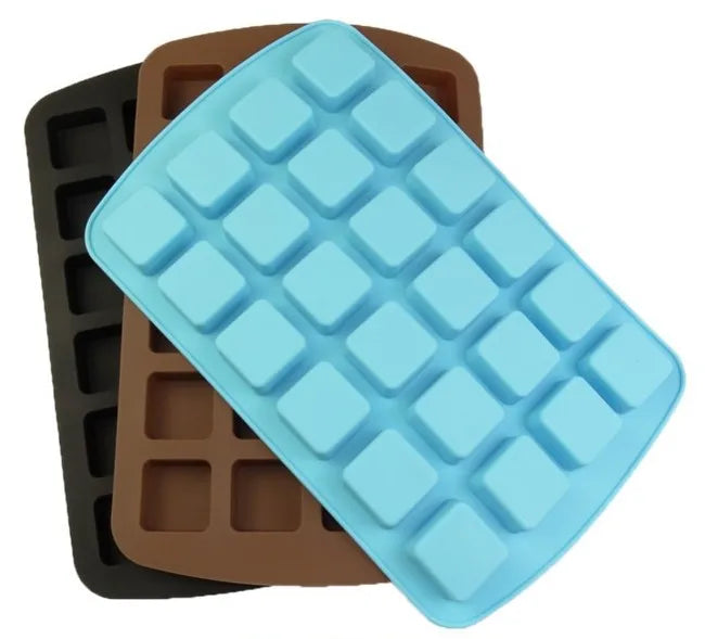 Food Grade Silicone Ice  Lattice Trays 24 Cavity Square Chocolate Dessert Cake Mold Baking Tools B7-99