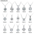 1ct S925 Sterling Silver Moissanite Necklace Different Styles Silver Necklace DEF Color Round Cut Moissanite Diamond Necklace