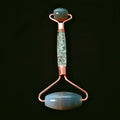 Huiying Best selling competitive price facial jade roller flower handle grey agate roller stone