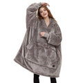 Factory Custom Heated Wearable Blanket with Sleeves for Adult Women Men Adult Electric Hooded Blanket Fleece Hoodie Blanket