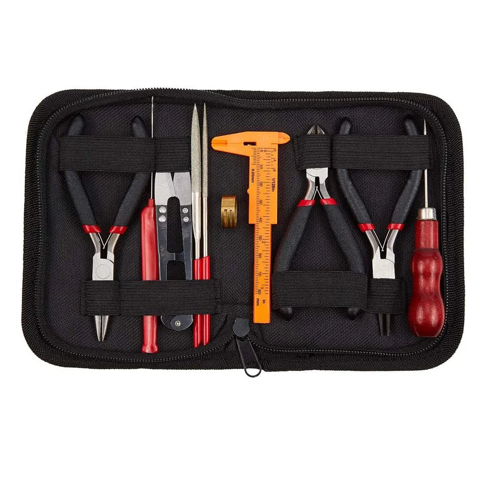 10-Piece DIY Handmade Jewelry Making Set Combination File Scissors Tool with Pliers for Jewelry Kit Maker