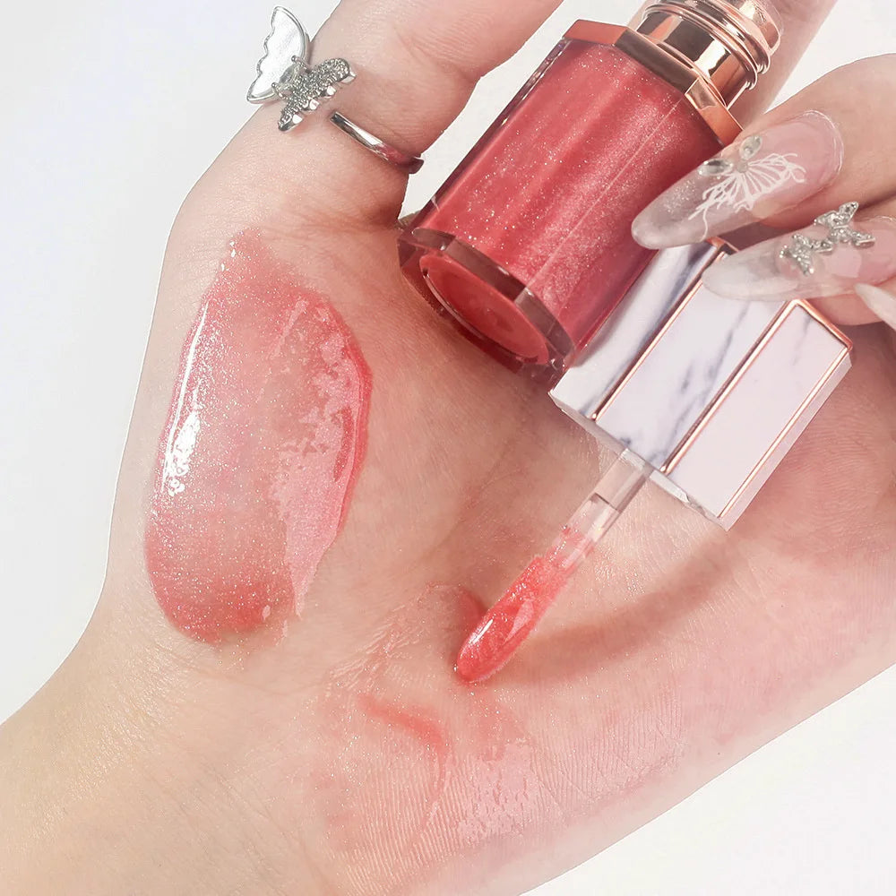 Wholesale Cosmetic Factory Fruit Smell Moisturizing Diamond Shimmer Lip Oil Vegan Cruelty Free 8 Colors Lip Plumper Lip Gloss