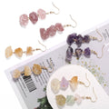 Wholesale Etsy Ebay Ins Raw Stone Earrings Gold Silver Stud Earrings Crystal Healing Energy Chip Drop Earring Necklace J