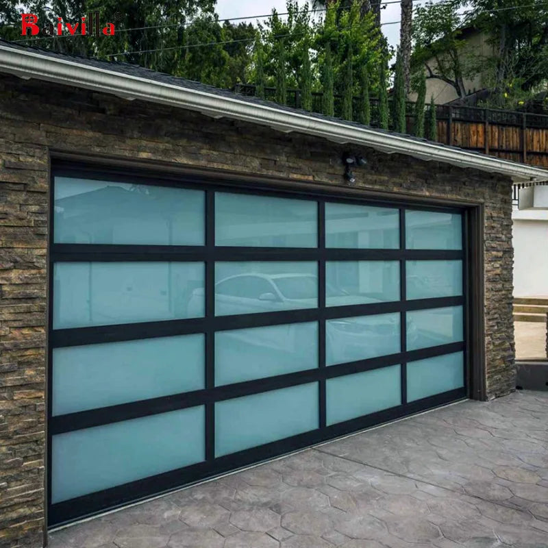 Customizable Electric Villa Door Transparent Glass and Aluminum Alloy Windproof Feature Finished Surface