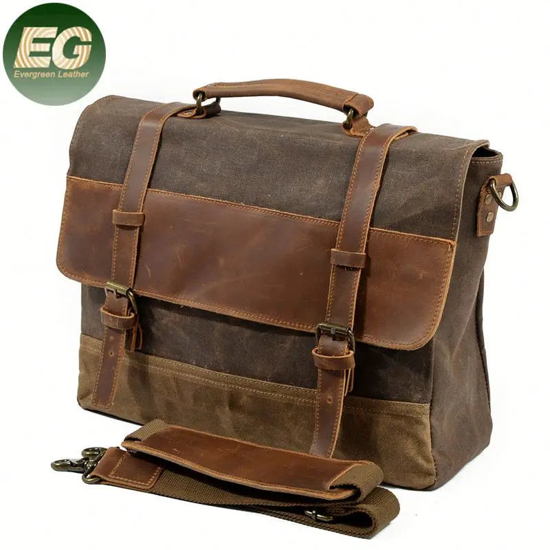 GA43 Briefcase Bag for Men Women Gym Laptop Travel School Luggage Canvas Business Waterproof Duffel Vintage Luxury Bags MegaBDM
