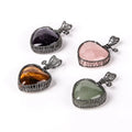 Natural Gemstone Heart Shaped Stone Healing Crystal Hand Craft Wire Wrap Gemstone Pendant 2021 Products