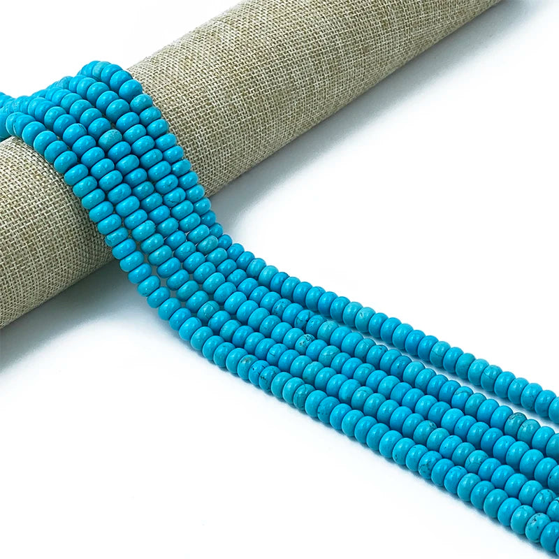 Amazonite Turquoise Abacus Round 5*8mm Polished Blue Natural Stone Eco-Friendly Loose Beads