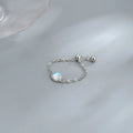 SC Fashion Shiny Geometric Crystal Necklace Suitable Adjustable 925 Sterling Silver Ring for Women