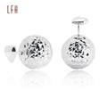 LFH 12mm 18K Pawnable Solid Real AU750 Gold Pattern Designed Ball Ear Studs Earring Hoop Earrings 18k Gold Real