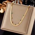 Nabest Stainless Steel Cubic Zirconia Necklace Women Jewelry Waterproof Gold Plated Rhinestone Snake Chain Clavicle Choker