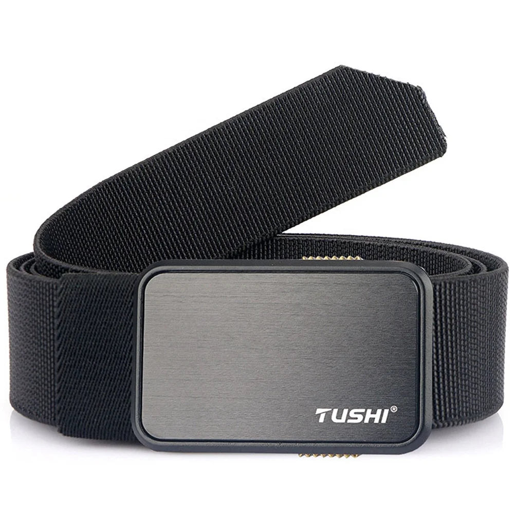 TUSHI New Tactical Nylon Belt with Alloy Buckle Customized Canvas for Outdoor Sports War Battle Hunting & Hiking 120cm