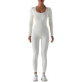 One Piece Workout Jumpsuit Yoga Onesie Sport Jumpsuit Long Sleeved Fitness Bodysuits for Women