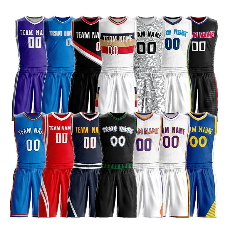 Wholesale Retro Basketball Jersey Sets Customized Printed Sportswear for Adults Personalized Number Performance Breathable