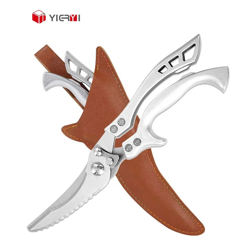 Heavy-Duty Stainless Steel Kitchen Poultry Shear Rustproof Multi-Purpose Scissors Protective Cover Kitchen Knife Accessories