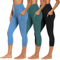 Capri Leggings for Women High Waisted Black Spring Breathable Workout 2X 3X 4X Buttery Soft Leggings with Pockets
