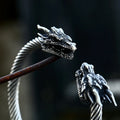 SSG-051 New Unique Design Stainless Steel Double Dragon Heads Bracelet Punk Cool Bangle for Men Animal Biker Jewelry Gift