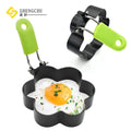 Factory Promotion Food Grade Black Non-Stick Coating Stainless Steel Egg Omelet Mold Flower-Shaped Pancake Rings