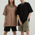 Custom logo 230 Gsm Cotton Brown Oversized t Shirt Blank Distressed 100% Cotton t Shirts Heavyweight