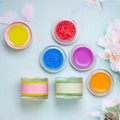 Makeup Wholesaler 6 Color 2 in 1 Scented Moisturizing Lip Balm Scrub Your Own Brand Fruit Fragrance Exfoliating Lip Scrub