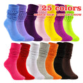 YIYI Wholesale Spring Yoga Fitness Bulk Colorful Embroidery Custom Logo Scrunch Knit Socks Thick Long Women Slouch Socks