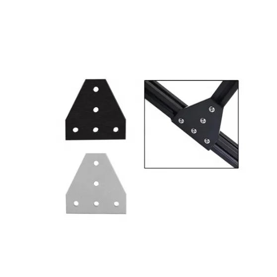 Aluminum Profile Fitting Joint Plate Side Bracket Right Angle Connection 5 Hole T Shape Connector