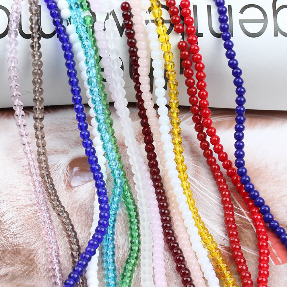 DS Factory Direct Sell 4mm Crystal Round Beads Glass Beads for Jewelry Making Wholesale