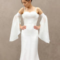 Simple Chiffon Bridal Gloves Fingerless Sun Protection Veil with Decorative Arm Covering Sleeves for Weddings Accessories